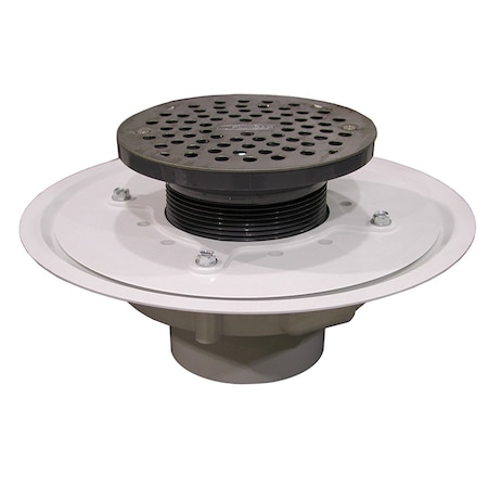Jones Stephens 3in. Heavy Duty PVC Drain Base with 3-1/2in. Plastic Spud and 6in. Stainless Steel Strainer D50038